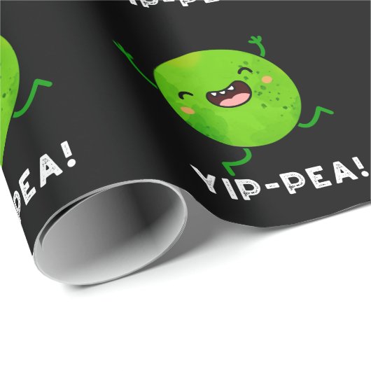 Yip-pea Happy Pea Pun Dark BG Geschenkpapier (Rolleneckpunkt)
