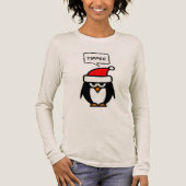 Yippee funny sarcastic Santa penguin Christmas Tri-Blend Shirt (Vorderseite)