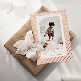 Yippee! Happy New Year Fun Modern Stripes Foto Folien Feiertagskarte