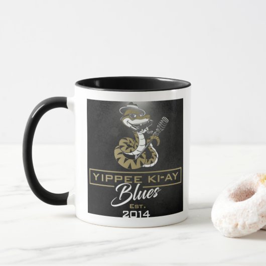 Yippee Ki-Ay Blues Coffee Tasse (Mit Donut)