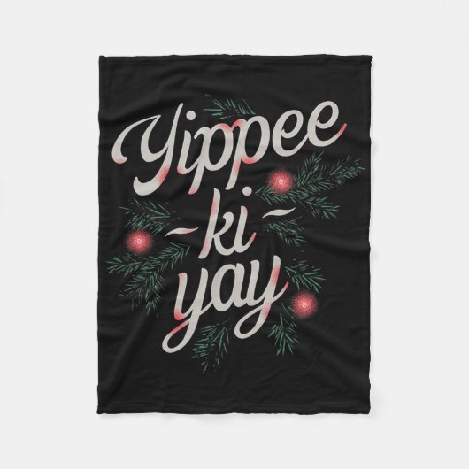 Yippee Ki-yay Funny Christmas Fleecedecke (Vorderseite)