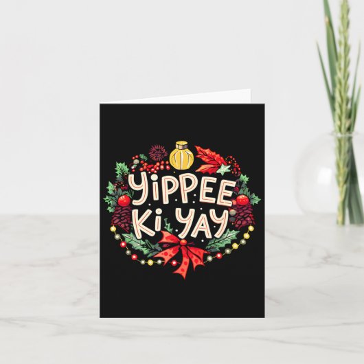 Yippee-ki-yay Funny Christmas Party Long Sleeve Karte (Vorderseite)