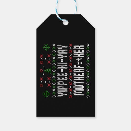 Yippee Ki Yay Ugly Christmas Sweater Geschenkanhänger (Vorderseite)