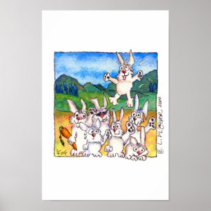 Yippee! -Niedliche Cartoon Kaninchen ! Poster Prin