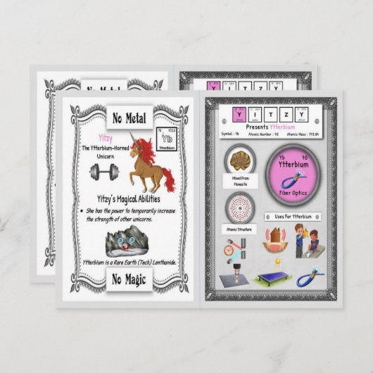Yitzy - Ytterbium Horn Unicorn Game Card Postkarte (Vorne/Hinten)
