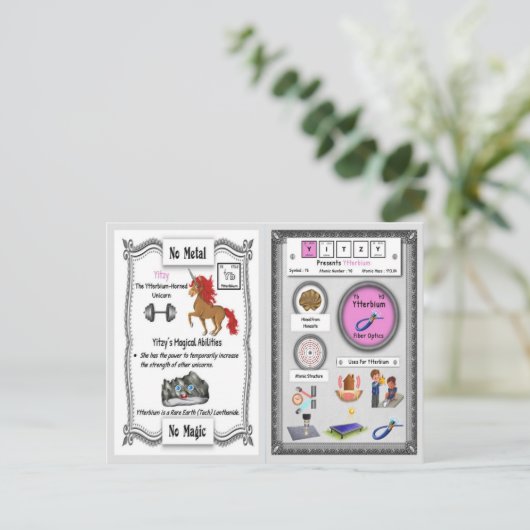 Yitzy - Ytterbium Horn Unicorn Game Card Postkarte (Stehend Vorderseite)