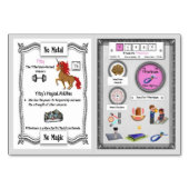 Yitzy - Ytterbium Horn Unicorn Trading Card Tischnummer (Rückseite)