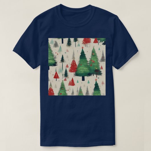 Ykomow Christmas Trees Womens Holiday Pine Tree Xm T-Shirt (Design vorne)
