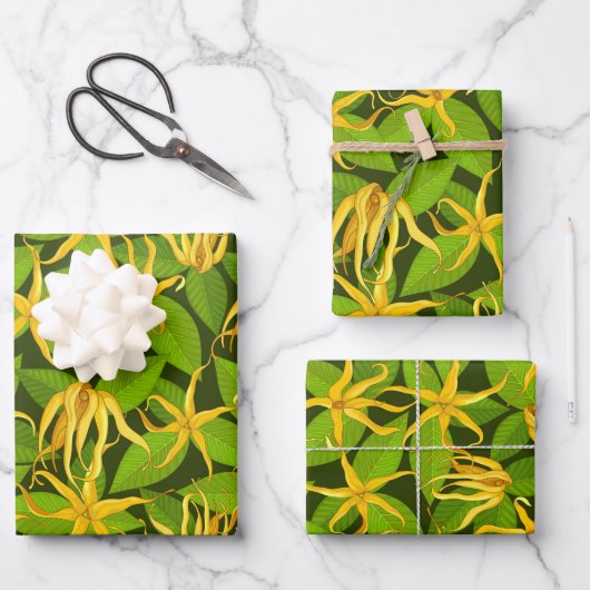 Ylang Ylang Exotic Scented Blume Geschenkpapier Set (Vorderseite)