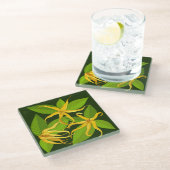 Ylang Ylang Exotic Scented Blume Glasuntersetzer (Schrägansicht)