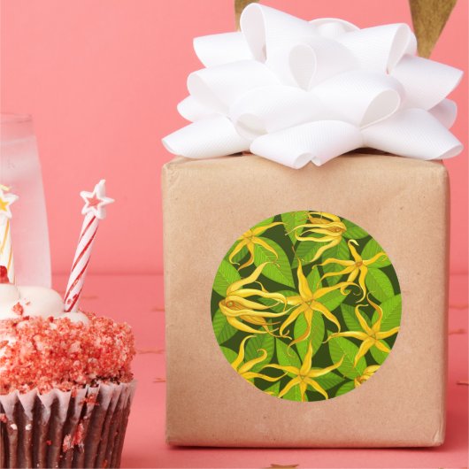 Ylang Ylang Exotic Scented Blume Runder Aufkleber (Party)