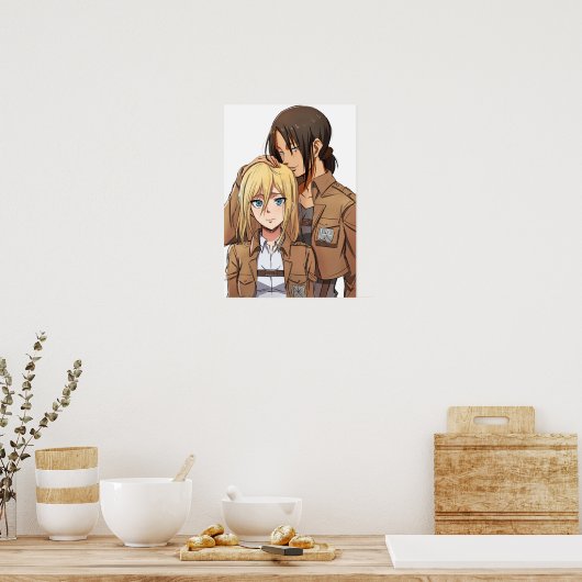 Ymir Christa Shingeki zu einem Kyojin-Angriff auf Poster (Küche)