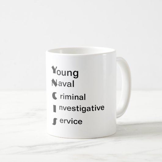 YNCIS spezielle Agent-Tasse Kaffeetasse (VorderseiteRechts)