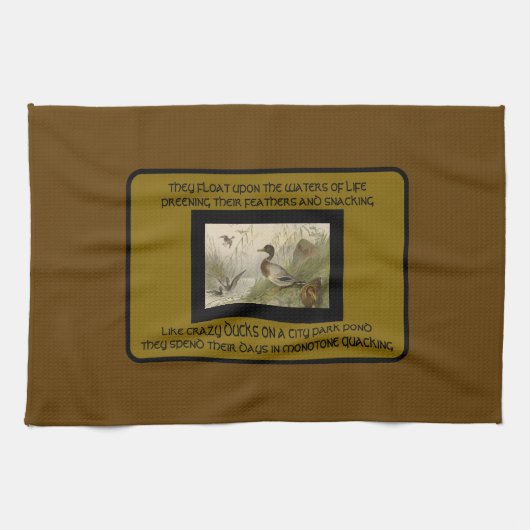 YNOTME Monotone Quacking3 Geschirrtuch (Horizontal)