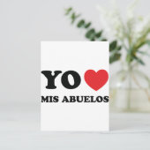 Yo Amo Mis Abuelos Postkarte (Stehend Vorderseite)