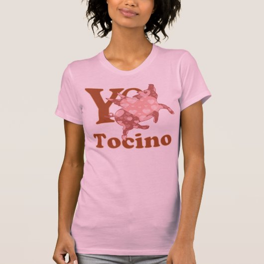 Yo Amo Tocino Spanisch I LIEBE BACON Flugschwein T-Shirt (Vorderseite)