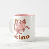 Yo Amo Tocino Spanisch I LIEBE BACON Flugschwein Zweifarbige Tasse (Vorderseite Links)