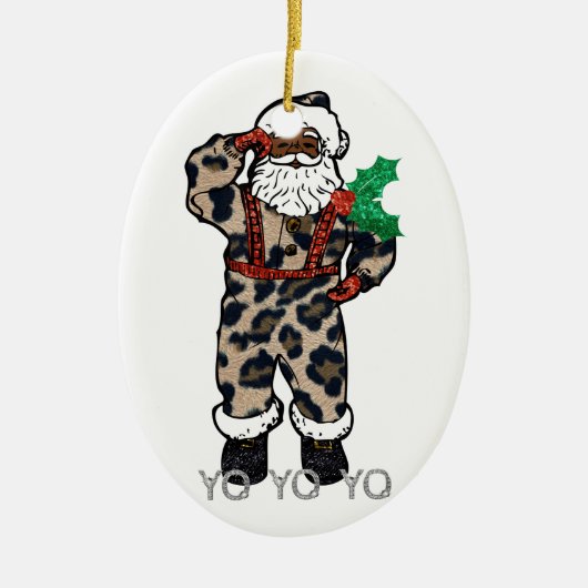 Yo Black Santa Keramik Ornament (Vorne)