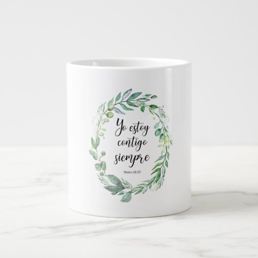 Yo estoy contigo siempre - Spanische Bibel Vers Jumbo-Tasse (Vorderseite)