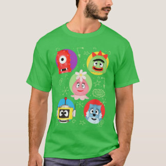 Yo Gabba Gabba Farbige Freunde mit DoodlesV-Show T-Shirt