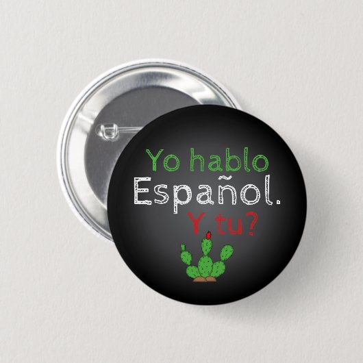 Yo Hablo Español Knopf Button/Botón Button (Vorne & Hinten)