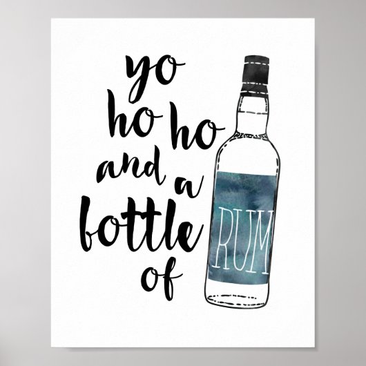 Yo Ho Flasche Rum | Art Print Poster (Vorne)