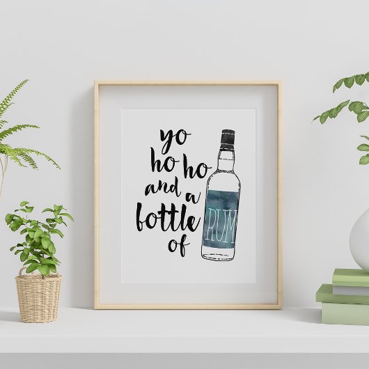 Yo Ho Flasche Rum | Art Print Poster