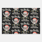 Yo Ho Ho Frohe Weihnachts Pirate Xmas Skull Holida Geschenkpapier Set (Vorderseite)