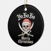 Yo Ho Ho Frohe Weihnachts Pirate Xmas Skull Holida Keramik Ornament (Links)