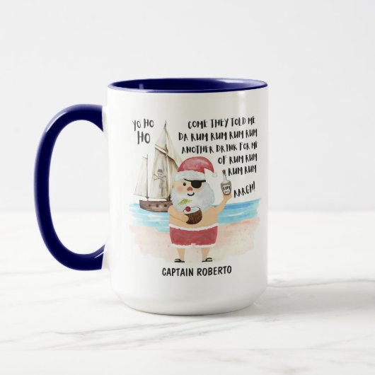 Yo Ho Ho Pirate Santa Ship Rum Weihnachten Tasse (Links)
