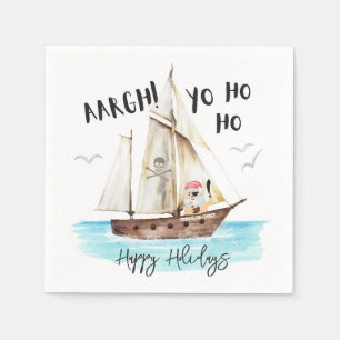 Yo Ho Ho Pirate Santa Ship Weihnachten Serviette