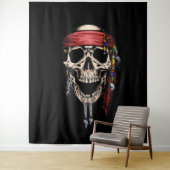 Yo Ho Ho Pirate Skull Ghost Hintergrund Wandteppich (Beispiel)