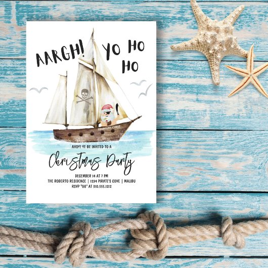 Yo Ho Ho Pirate Weihnachten Einladung