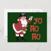 Yo Ho Ho Santa Postcard Feiertagspostkarte (Vorne/Hinten)