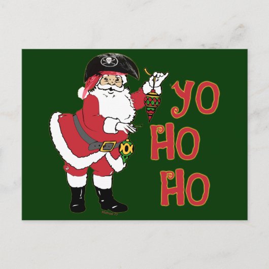 Yo Ho Ho Santa Postcard Feiertagspostkarte (Vorderseite)