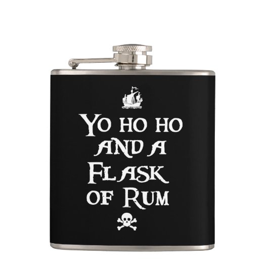 Yo ho und a Flask von Rum, Pirate Flachmann (Vorderseite)