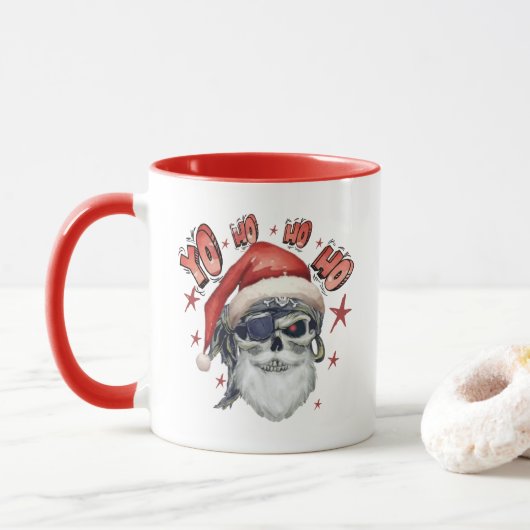 Yo Ho Yo Ho vida pirata en Navidad Tasse (Mit Donut)