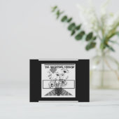 Yo!Ich heirate schwarz-weiße Blume Begleitkarte (Stehend Vorderseite)