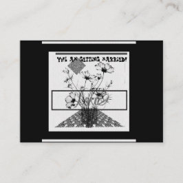 Yo!Ich heirate schwarz-weiße Blume Begleitkarte