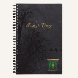 YO LUSH Logo Fan Black Puppy Diary Notizblock