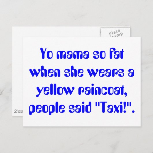 Yo Mama so dick Postkarte (Vorne/Hinten)
