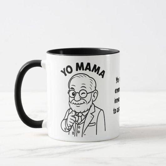 Yo Mama Therapy Joke Mug – Inner Child Enmeshment Tasse (Links)