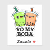 Yo My Boba Funny Boba Tea Pun Aufkleber (Blatt)