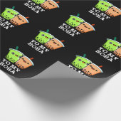 Yo My Boba Funny Boba Tea Pun Dark BG Geschenkpapier (Ecke)