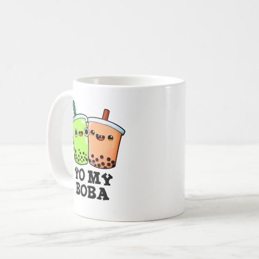 Yo My Boba Funny Boba Tea Pun Kaffeetasse (Vorderseite Links)