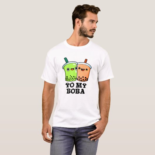 Yo My Boba Funny Boba Tea Pun T-Shirt (Vorne ganz)