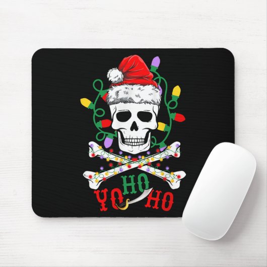 Yo S Ho Rate Boat Cruise Xmas Skull Crossbones Chr Mousepad (Mit Mouse)