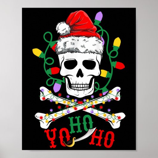 Yo S Ho Rate Boat Cruise Xmas Skull Crossbones Chr Poster (Vorne)