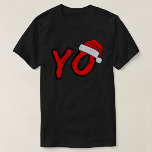 YO Santa Claus Hat Christmas T-Shirt (Design vorne)