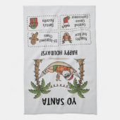 Yo Santa Funny Summer Christmas Happy Holidays Geschirrtuch (Vertikal)